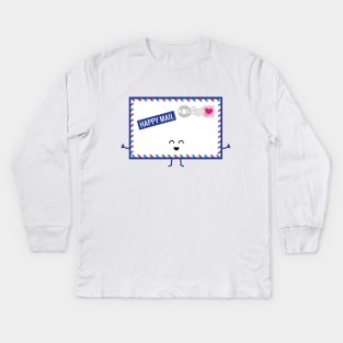 Happy Mail | by queenie's cards Kids Long Sleeve T-Shirt